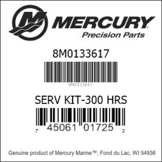 Mercury Outboard 8M0133617 Verado L6 Service Kit 300 Hour 2B144123 and above