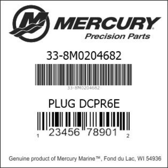 Mercury Marine / Mercruiser New OEM Spark Plug NGK DCPR6E 8M0204682