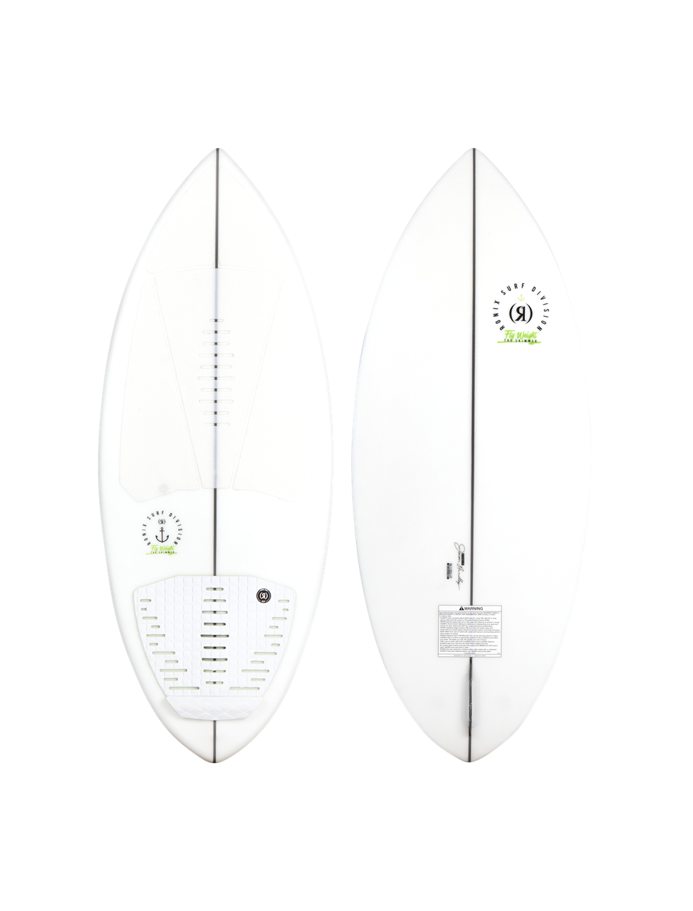 Ronix Kid's Flyweight Skimmer Wakesurf Board - Alpine White / Lime - 3'11