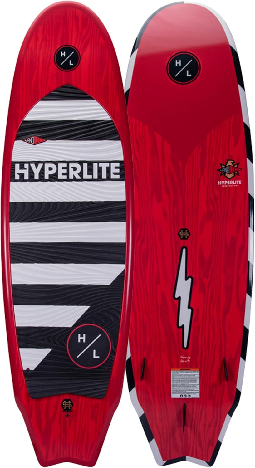 Hyperlite 24377140 5.9 Landlock wakesurf board with EVA traction and tri-fin setup
