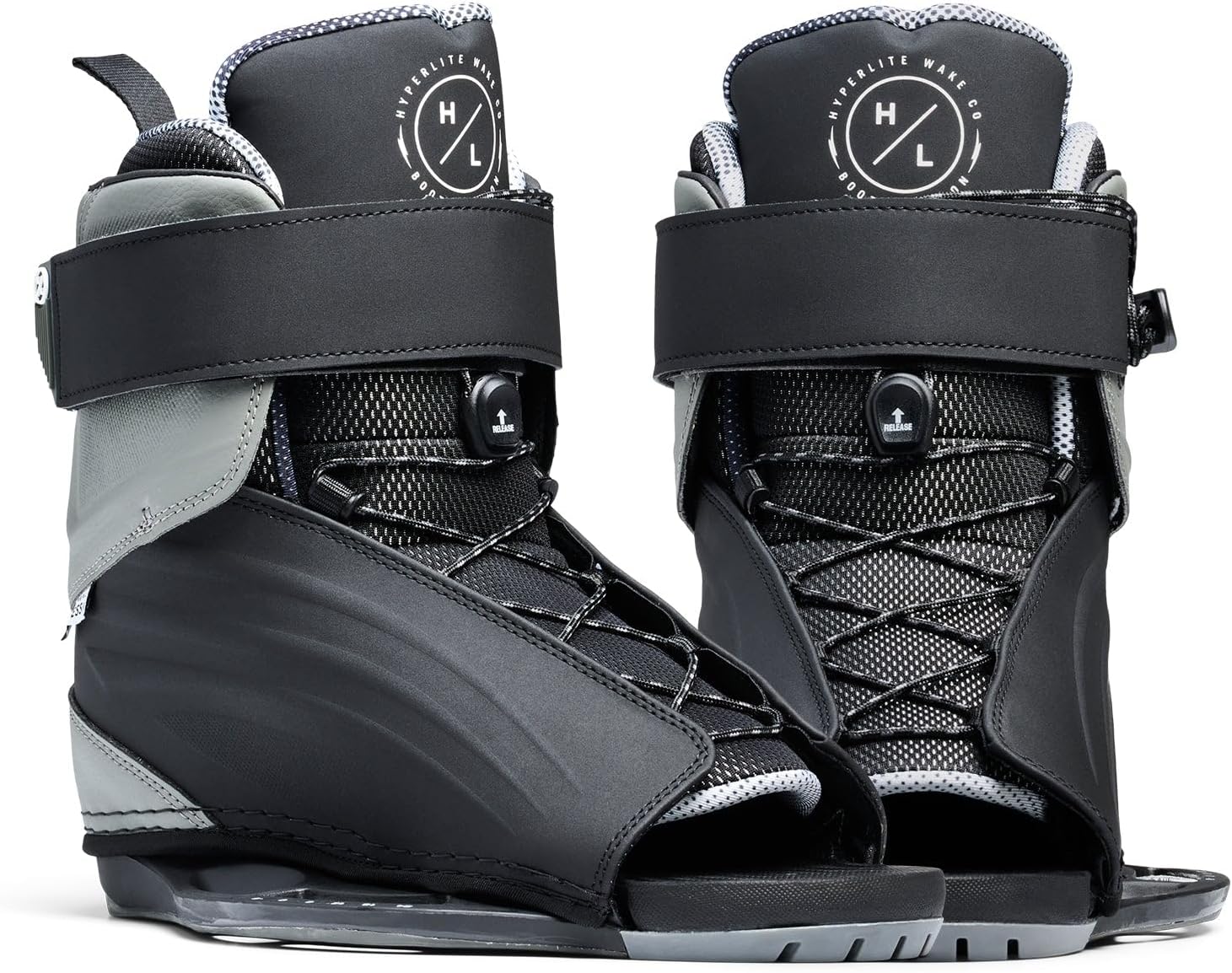 Hyperlite Blueprint wakeboard with Session open toe bindings in multiple board and boot sizes Bindings