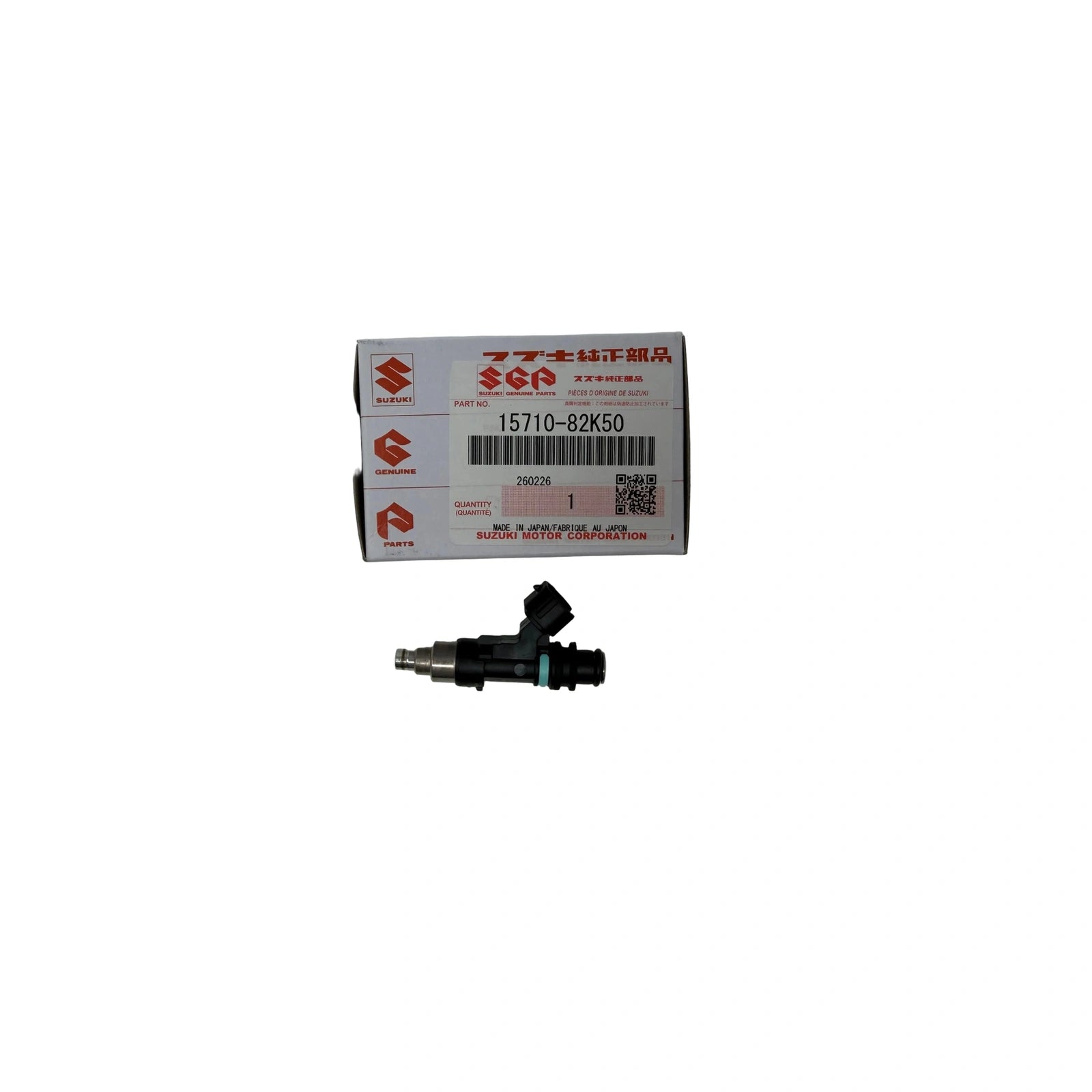 Suzuki 15710-82K50 fuel injector assembly for DF70A DF80A DF90A DF100A DF115A DF140A outboards Overhead