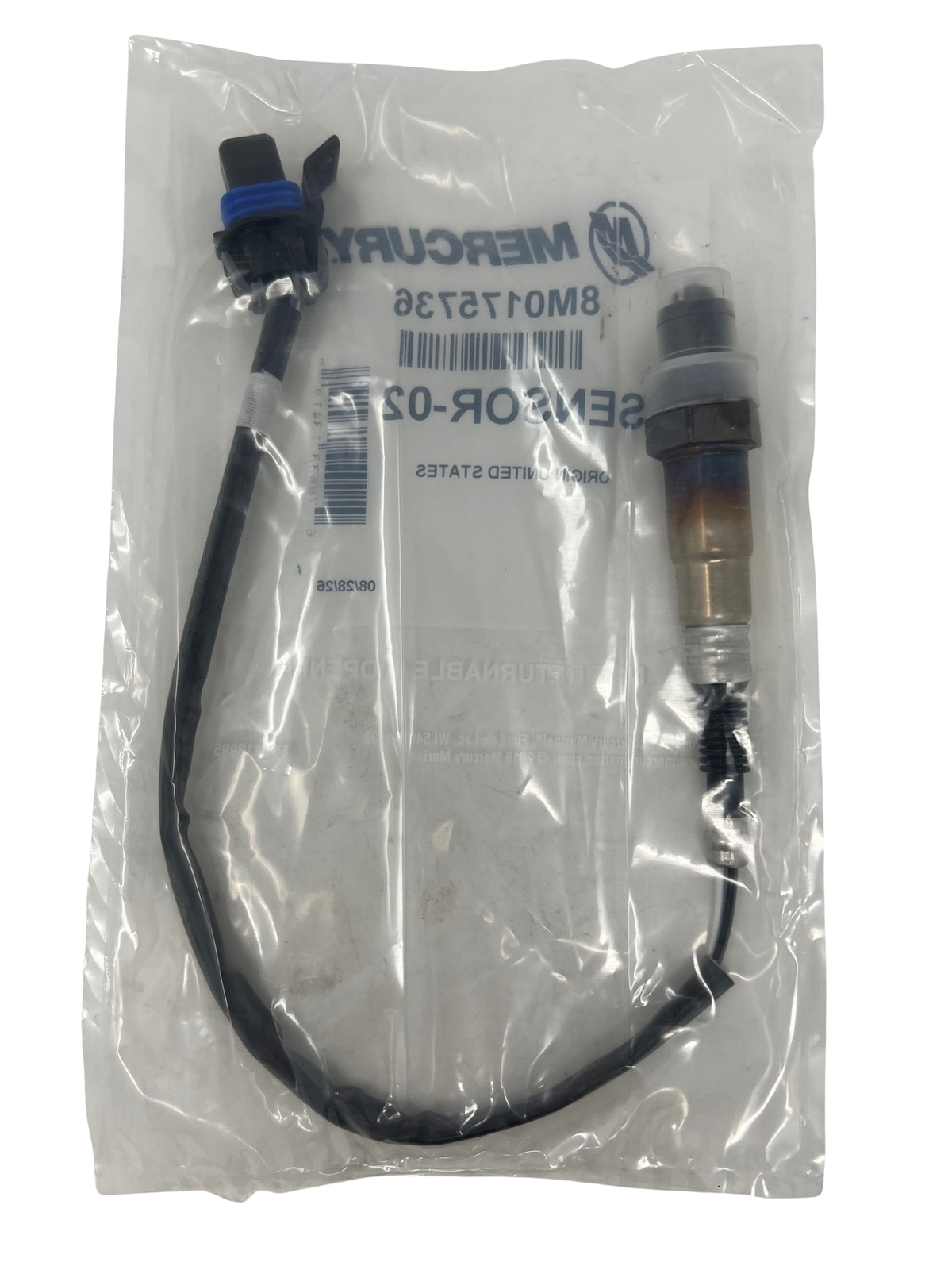 Mercury 8M0175736 Heated O2 Oxygen Sensor MerCruiser EC Engines back of packaging