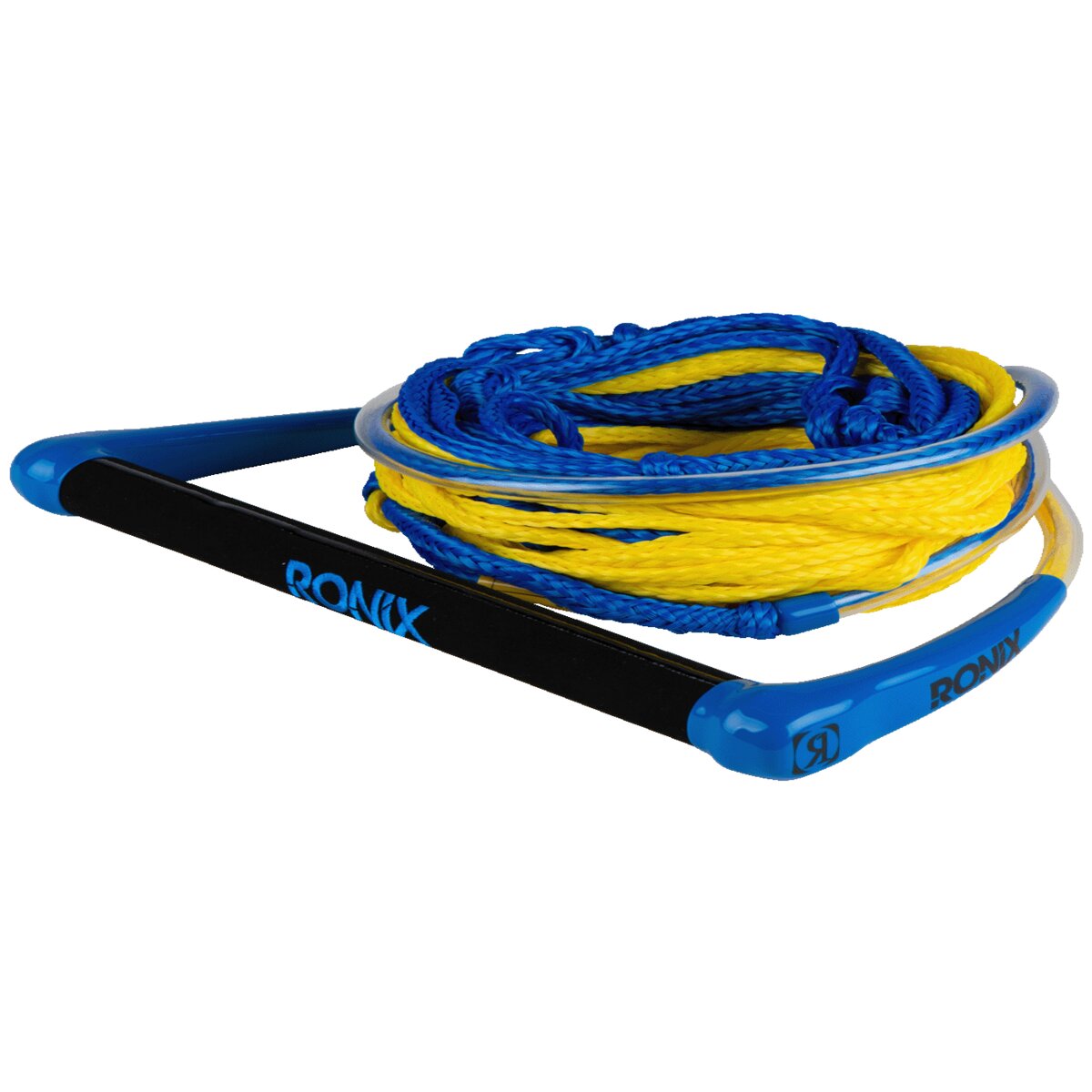 Ronix Combo 2.0 wake rope & handle — hide grip, 65 ft Blue Yellow