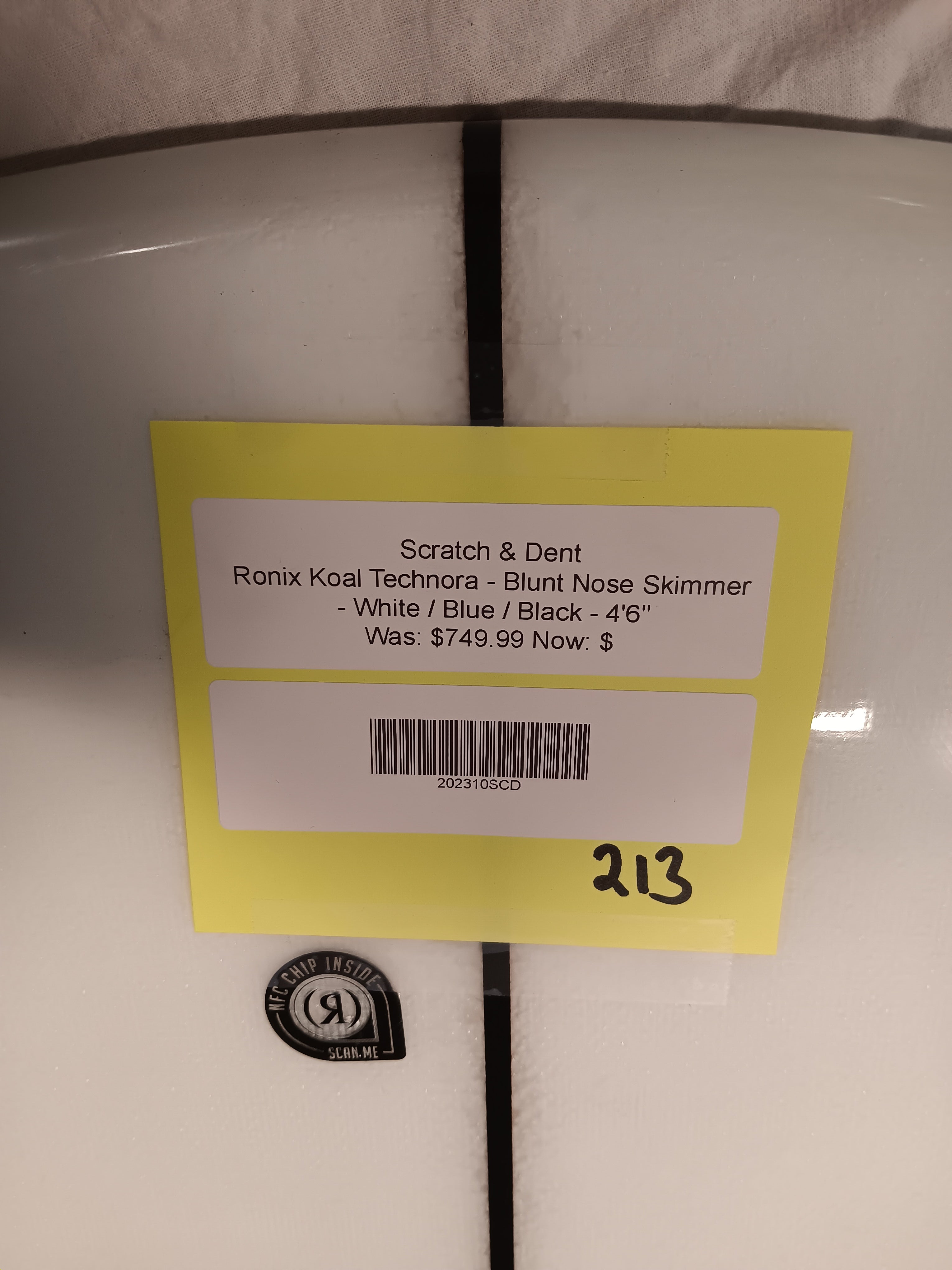 Ronix Koal Technora - Blunt Nose Skimmer - White / Blue / Black - Size: 4'6" Scratch and Dent SD213