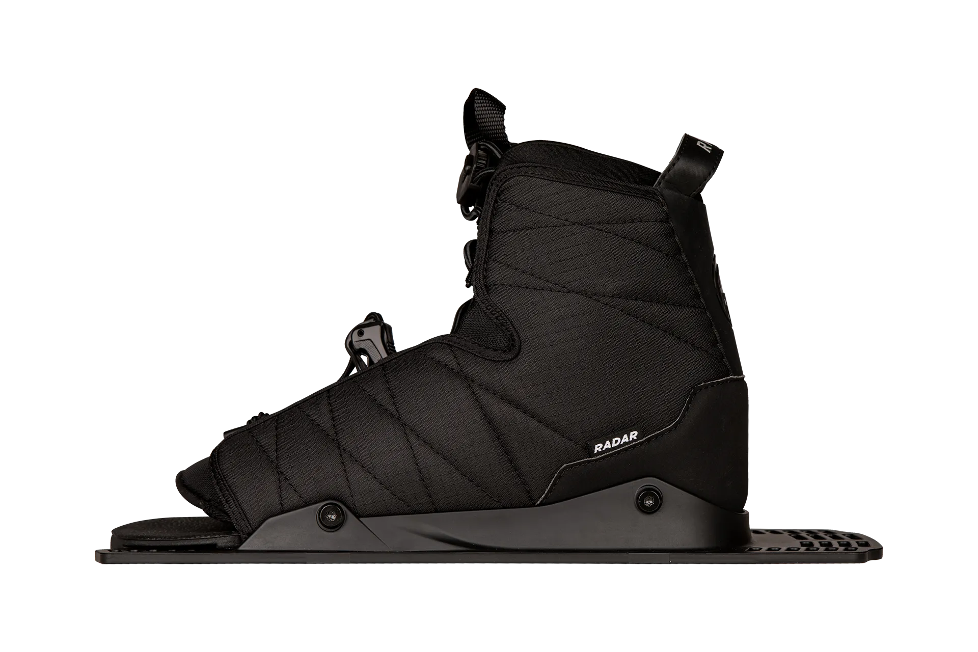 Radar Prime Jet Black Rear Feather Frame Waterski Boot Left Side
