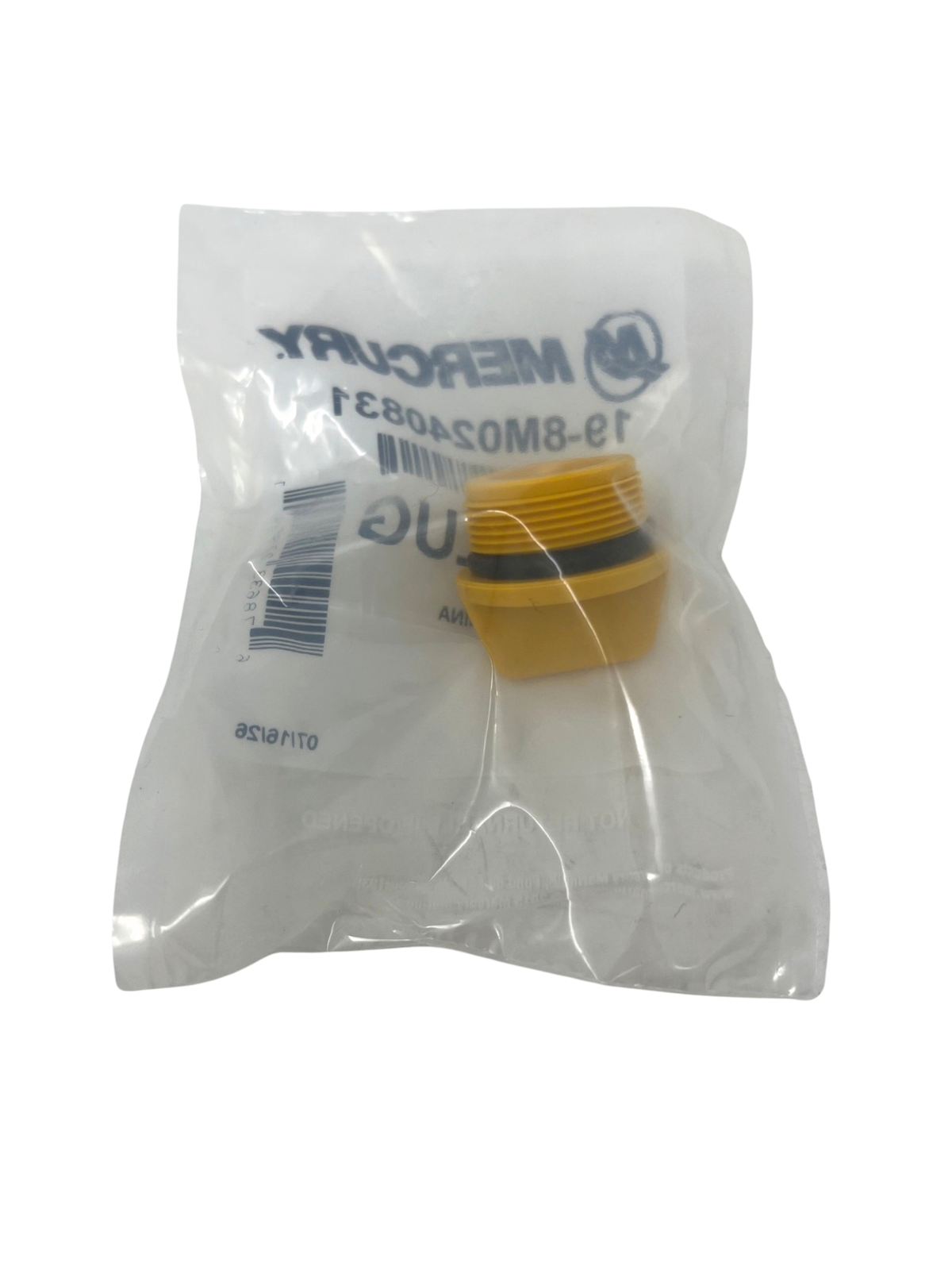 Mercury 8M0240831 Oil Fill Cap Plug Assembly back of plug