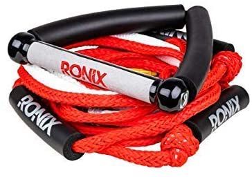 Ronix Bungee Surf Rope — 10″ handle, 25 ft, 5 sections Red