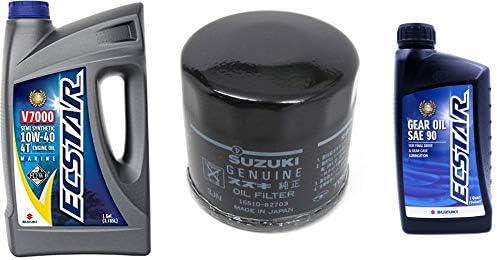 Suzuki 1-Gallon ECSTAR 10W-40 Oil Kit with 16510-96J11 Filter and 1 Qt SAE-90 Gear Oil