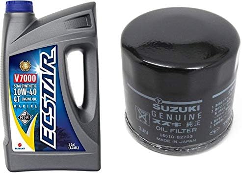 Suzuki ECSTAR V7000 10W-40 marine engine oil 1 gallon with 16510-96J11 oil filter kit