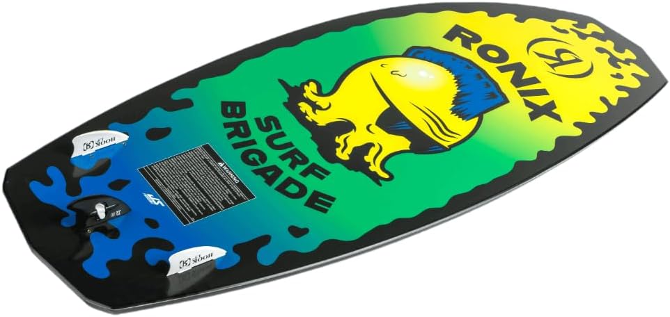 Ronix Wake Surf - Kids Sonic - Powertail - Yellow / Green Squidhawk - 3'9