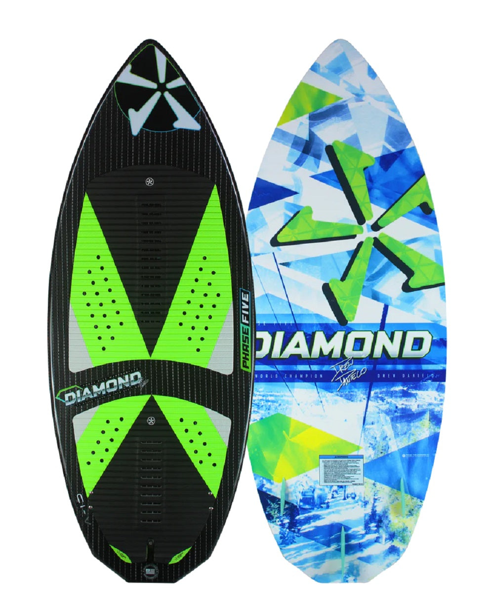 Phase Five Diamond Turbo wakesurf board with diamond tail and performance deck