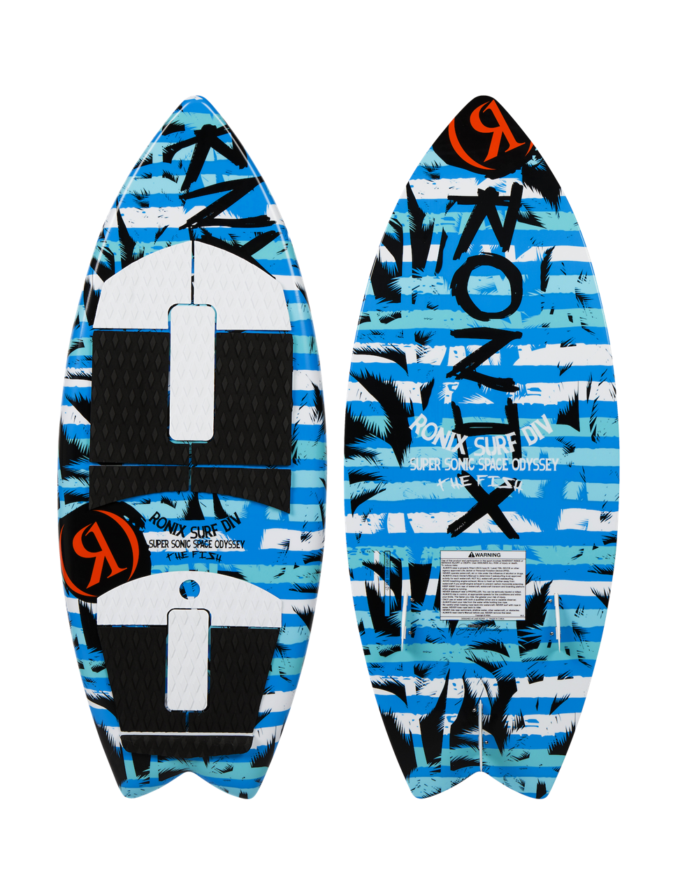 Ronix Super Sonic Space Odyssey Fish Wakesurf Board - Blue / White / Black - 3'9