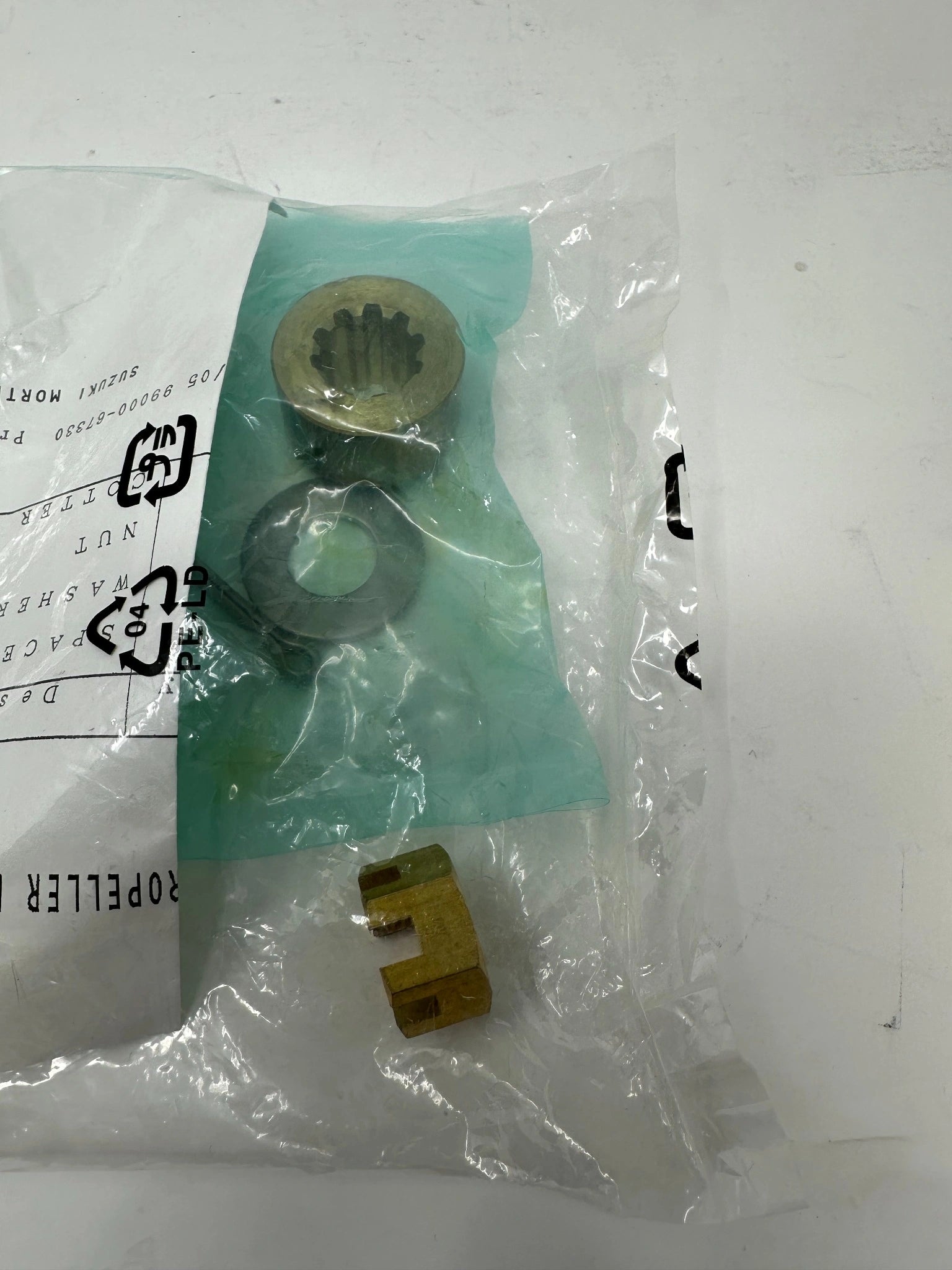 Suzuki 57630-96300 Propeller Hardware Kit DF25A DF30A Bag Back