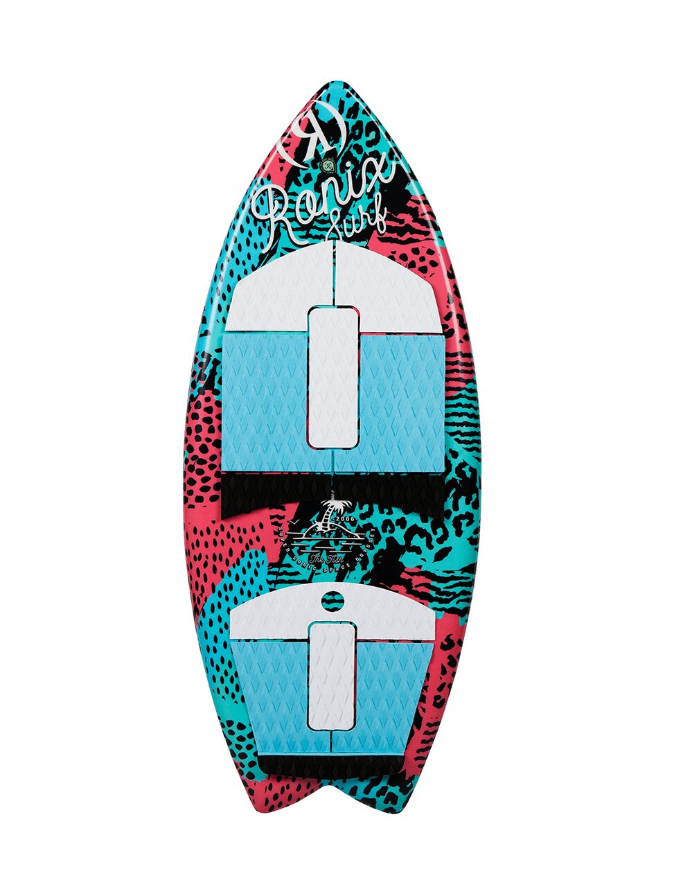 Ronix Super Sonic Space Odyssey Girl's Fish Wakesurf Board - Coral / Mint / Black - 3'9