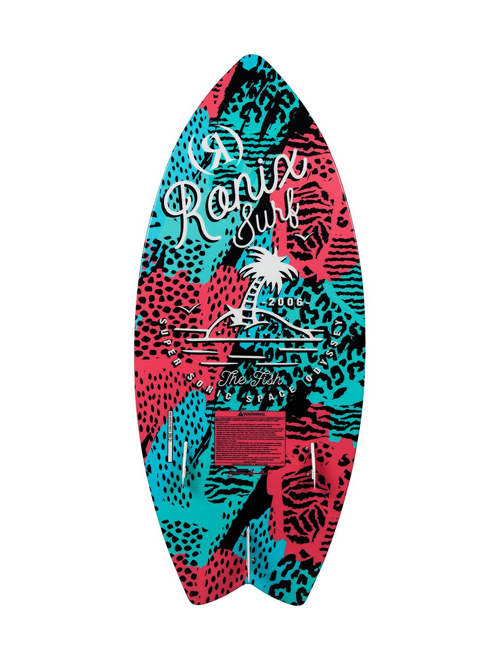 Ronix Super Sonic Space Odyssey Girl's Fish Wakesurf Board - Coral / Mint / Black - 3'9