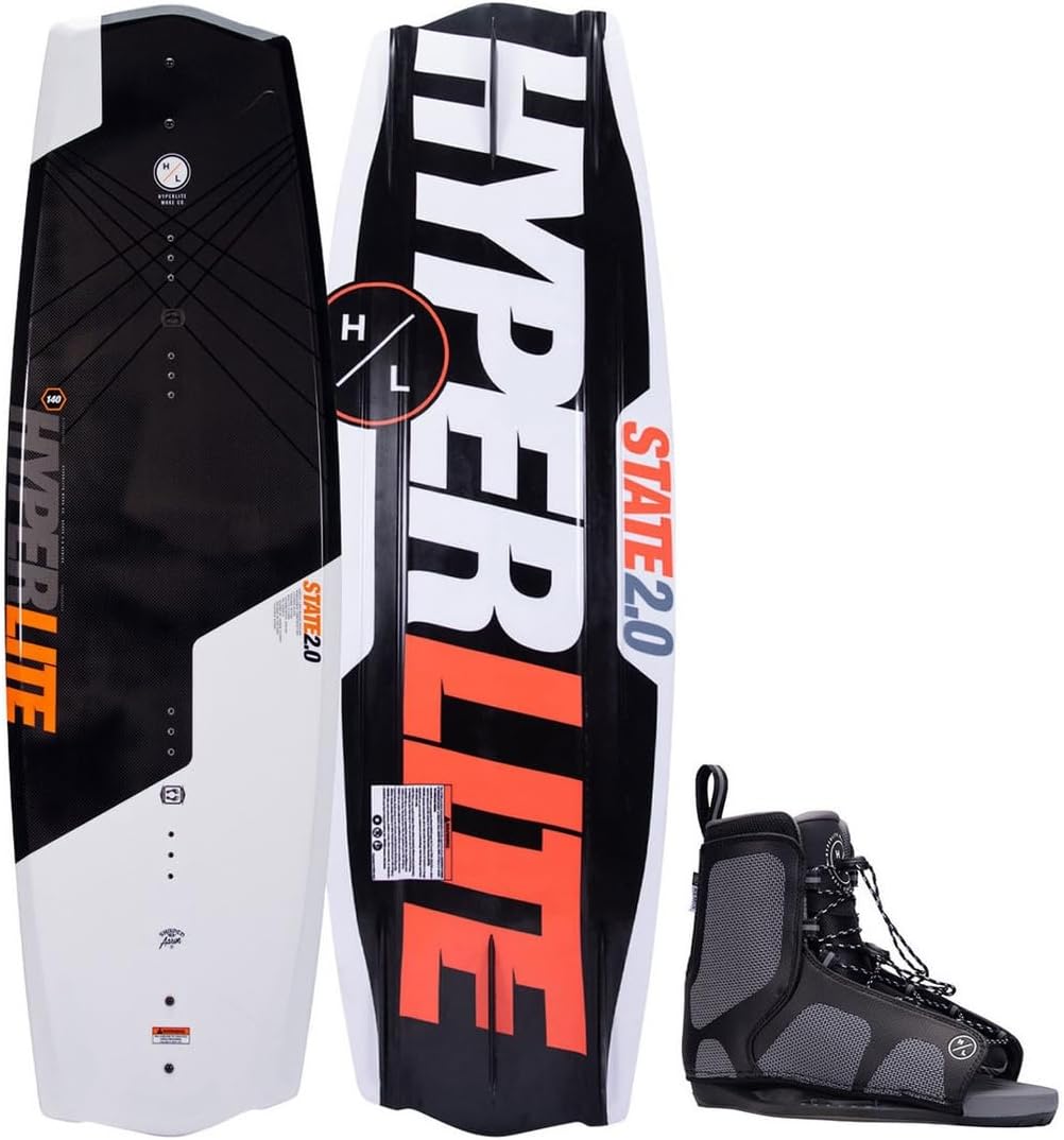Hyperlite 125 State 2.0 Jr Blk Wakeboard w/Remix 4-8.5 Bindings