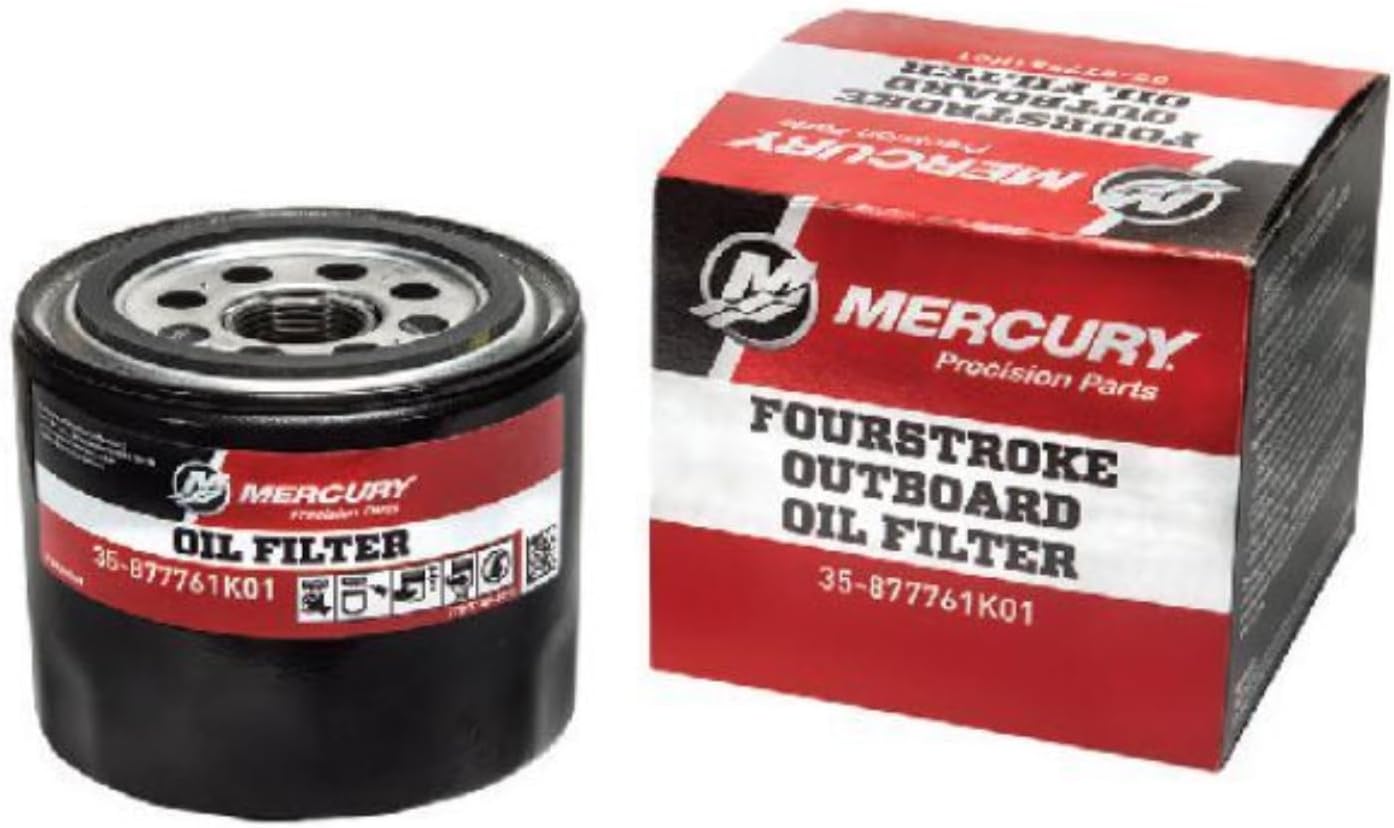 Mercury 877761K01 Spin-On Oil Filter for 75–150 HP FourStroke & 150 HP EFI Outboards