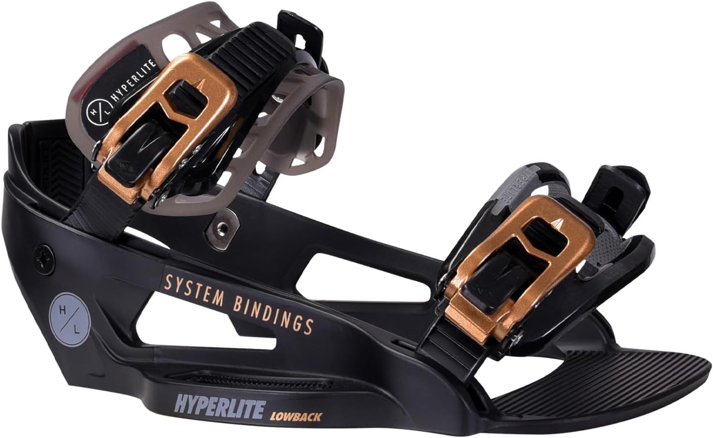 Hyperlite System Lowback Wakeboard Binding- Black/Gold 6-9