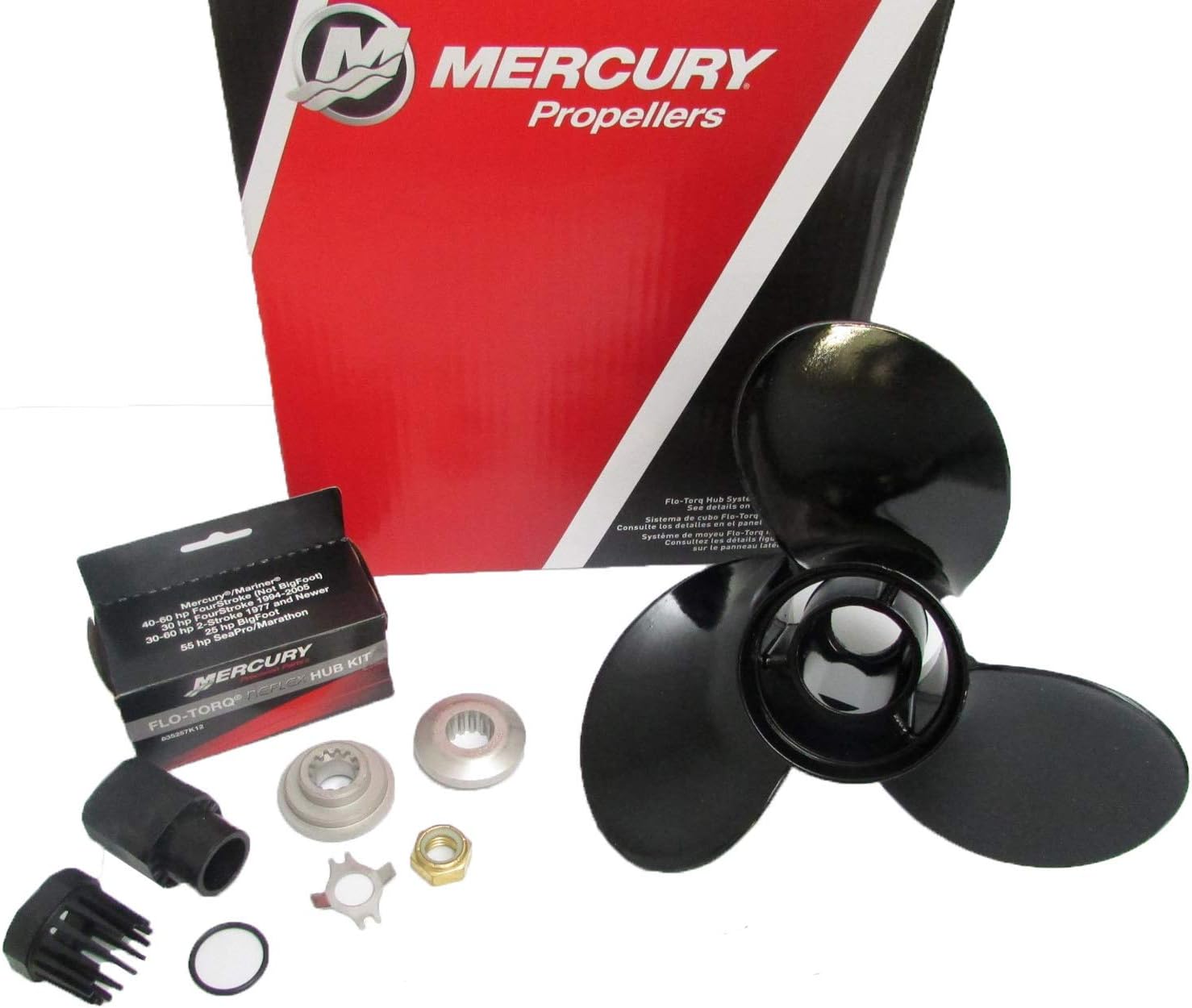 Mercury Black Max 3-Blade Aluminum, 10.5" X 13", RH Prop 816704A45