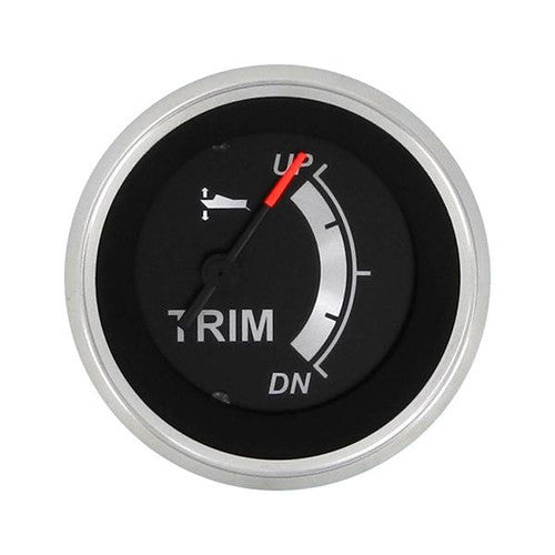 Sierra 67023P Black Sterling Series 2" Stainless Steel Mariner / Mercury & Yamaha 2001 & Newer Engine Up Down Dial Range Trim Gauge