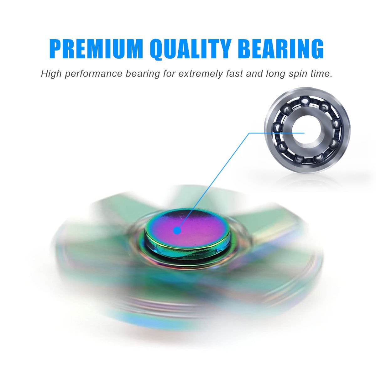 Tri Fidget Hand Spinner Triangle Brass Metal Rainbow Finger EDC Toy