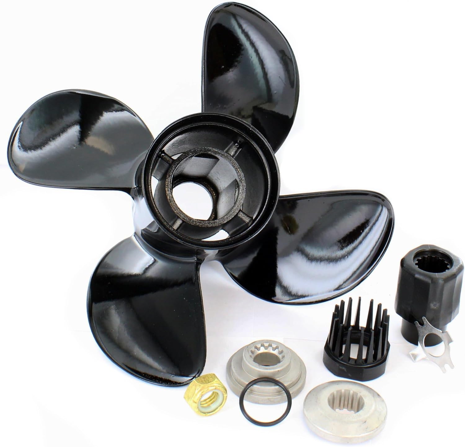 Mercury 8M8026635 SpitFire 4-Blade Aluminum Propeller, 10.1” Diameter x 14” Pitch, Right Hand Rotation