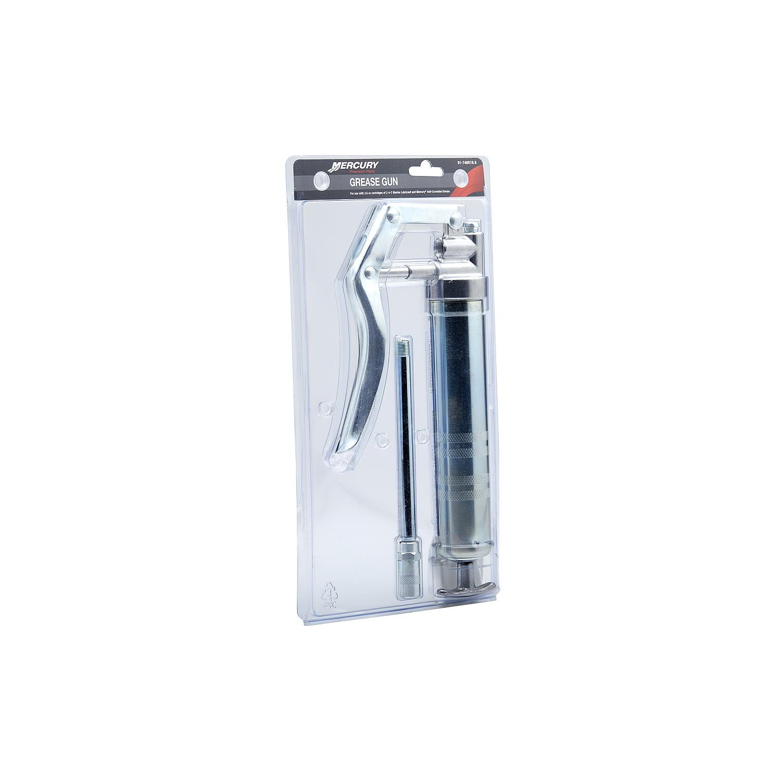 Mercury Precision 74057A6 grease gun for 3 oz 85 g cartridges with pistol grip and rigid feed tube Package Right