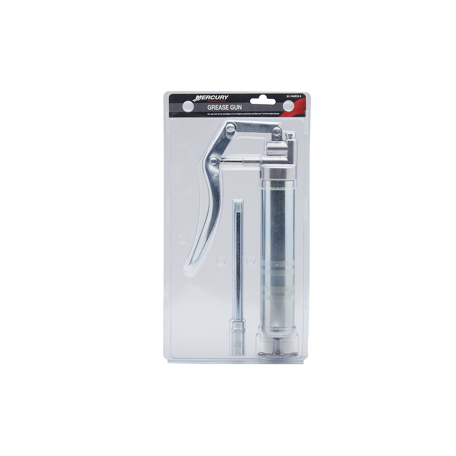 Mercury Precision 74057A6 grease gun for 3 oz 85 g cartridges with pistol grip and rigid feed tube Package