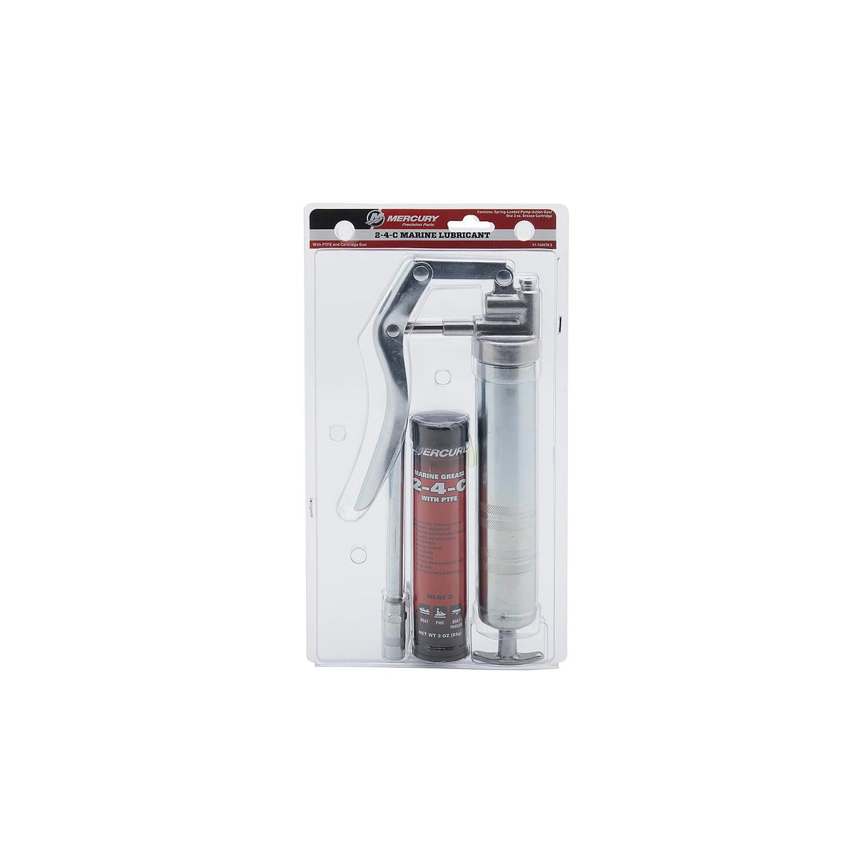 Mercury 74057K5 2-4-C marine grease gun kit front package view