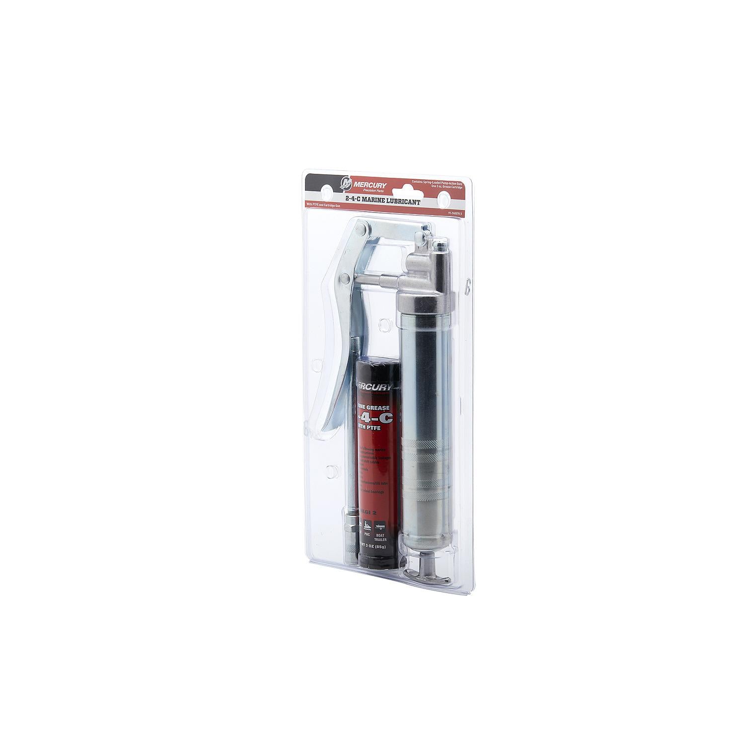 Mercury 74057K5 marine grease gun kit rear package view