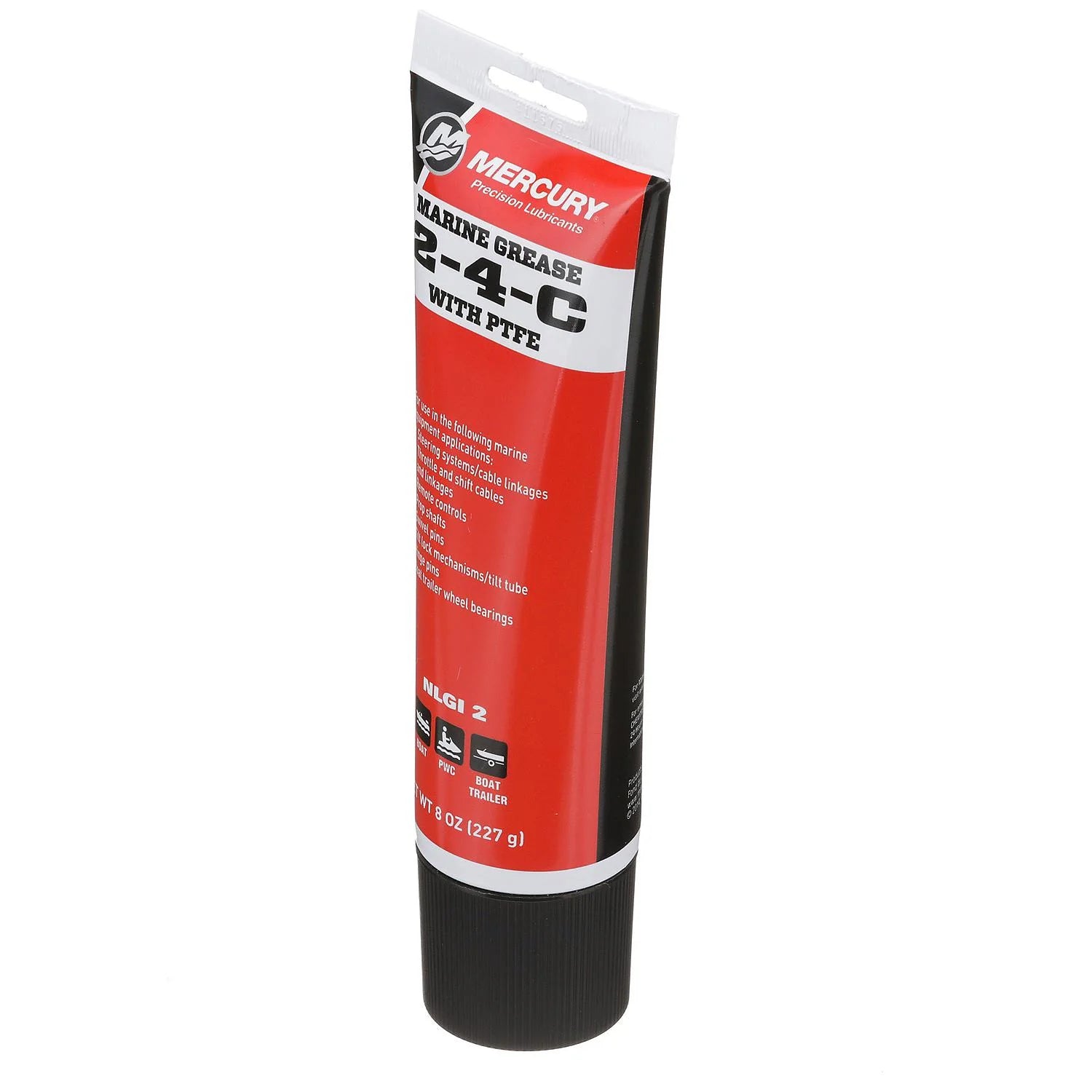 Mercury 2-4-C marine grease with PTFE, 8 oz tube, part 802859A1 angle