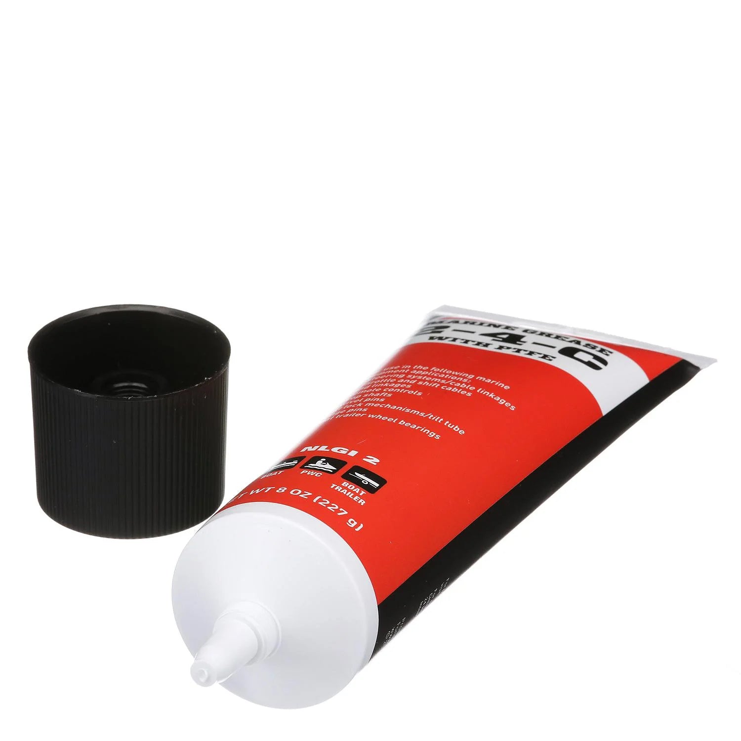 Mercury 2-4-C marine grease with PTFE, 8 oz tube, part 802859A1 open
