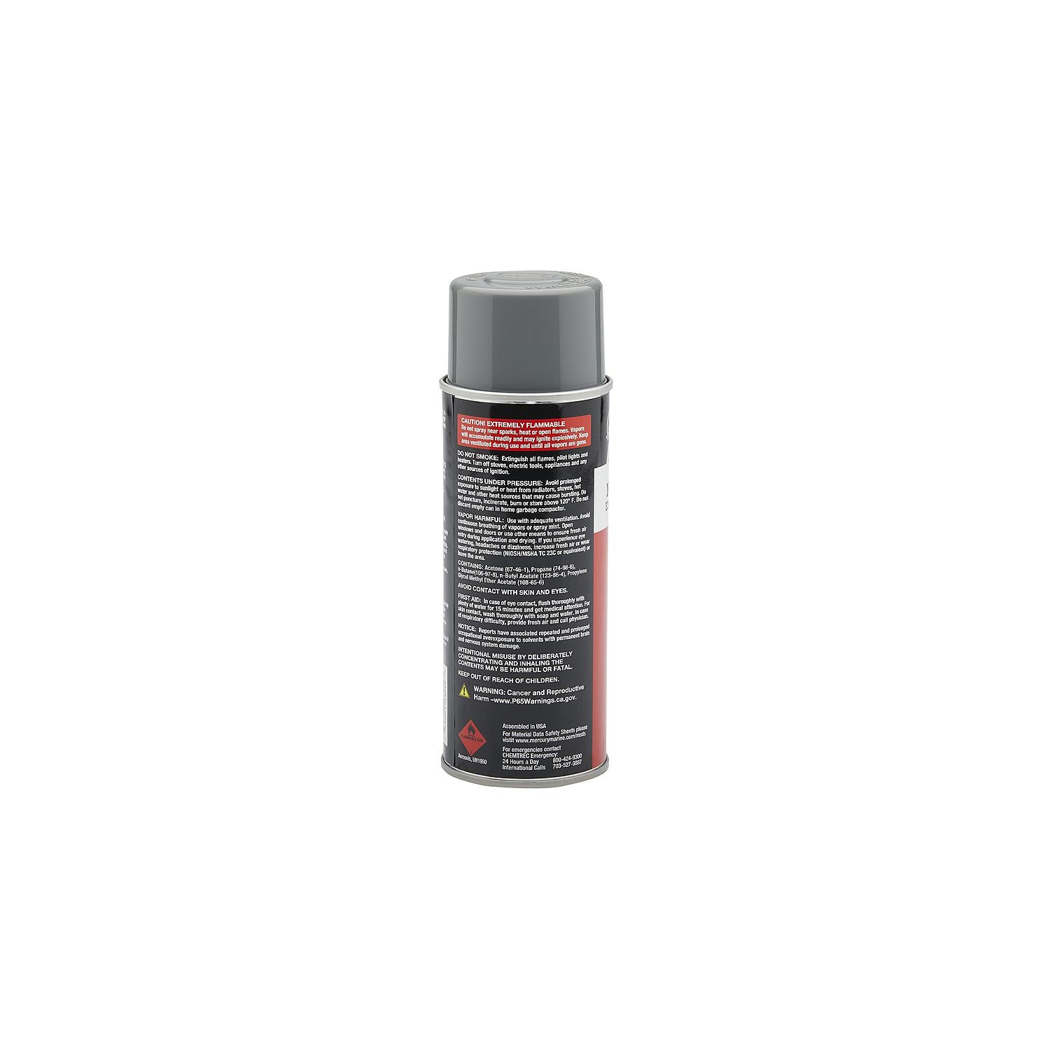 Mercury Precision 80287810 Mariner Nickel Gray enamel spray paint 12 oz for 1994-up Mariner lower cowls and Tracker silver cowls Back