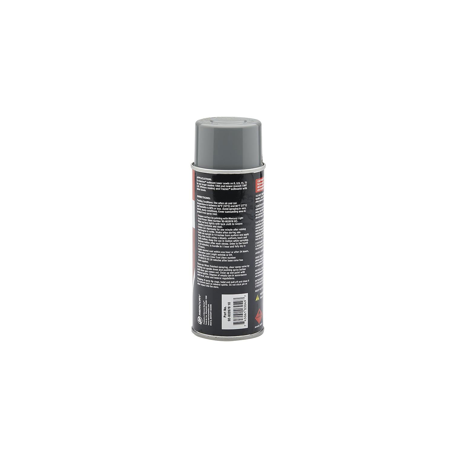 Mercury Precision 80287810 Mariner Nickel Gray enamel spray paint 12 oz for 1994-up Mariner lower cowls and Tracker silver cowls Side