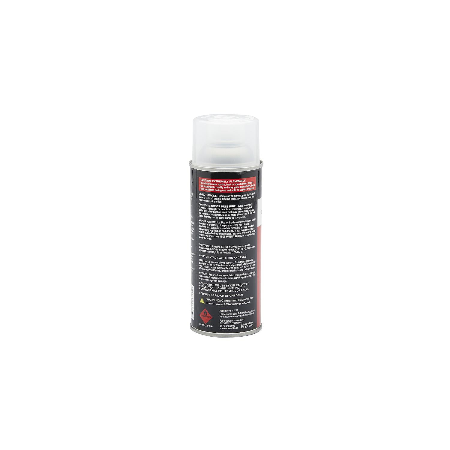 Mercury Precision 80287853 clear coat enamel spray paint 12 oz for Mercury Mariner and Force outboard cowls SIde
