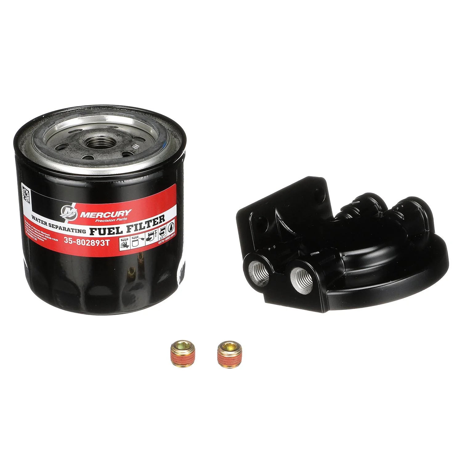 Mercury 802893A4 remote-mount water-separating fuel filter kit with bracket for outboards & MerCruiser engines