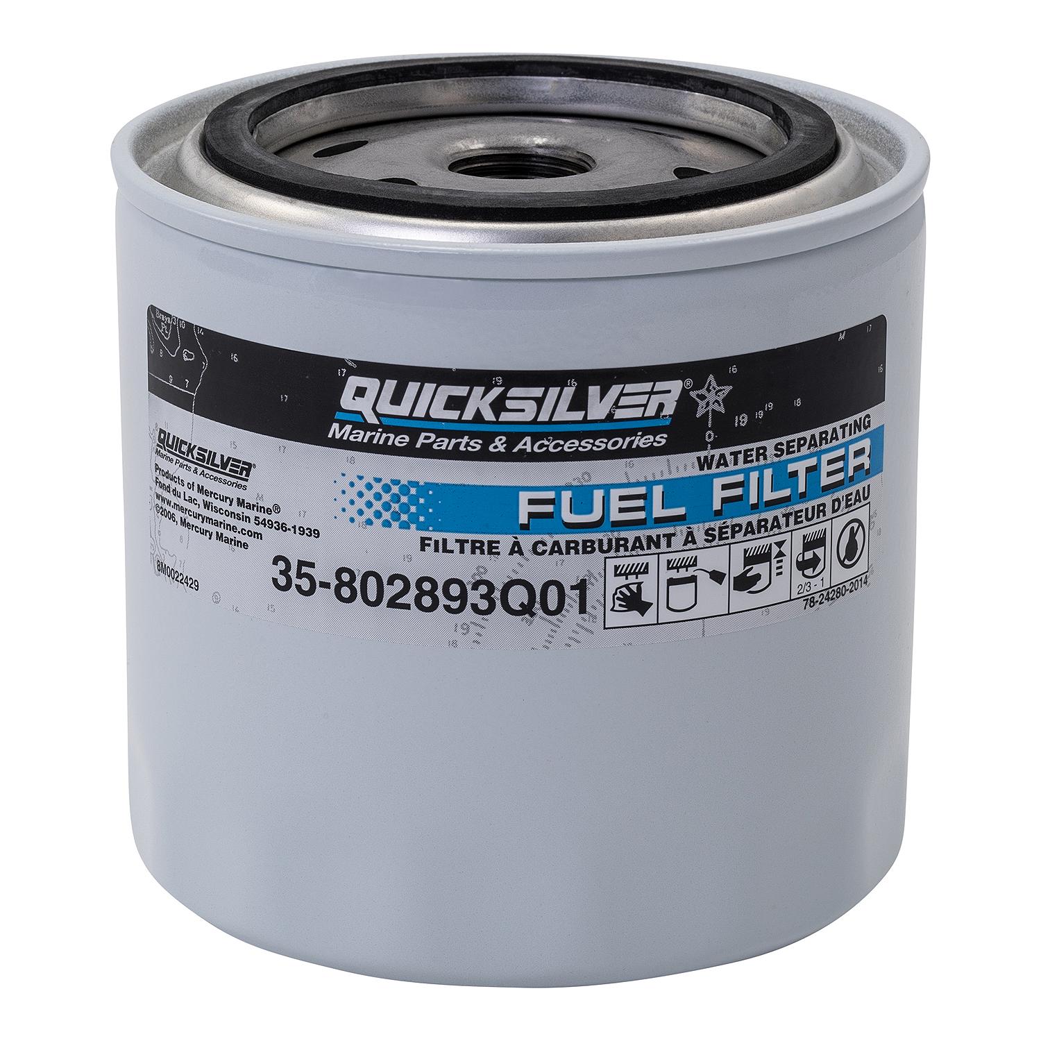 Quicksilver water separating fuel filter for Mercury outboards and MerCruiser engines 802893Q01