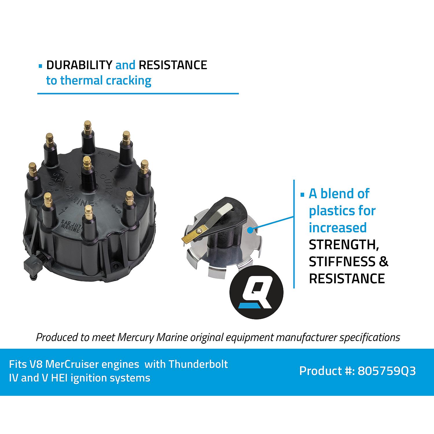Quicksilver 805759Q3 distributor cap kit for GM V8 MerCruiser Thunderbolt IV V HEI ignition systems facts