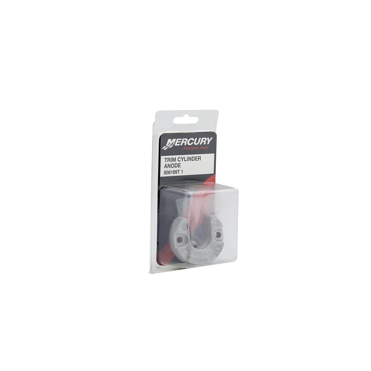 Mercury 806189T1 aluminum anode for MerCruiser Alpha One Gen II drives trim cylinder arm and rod Box Front Angle