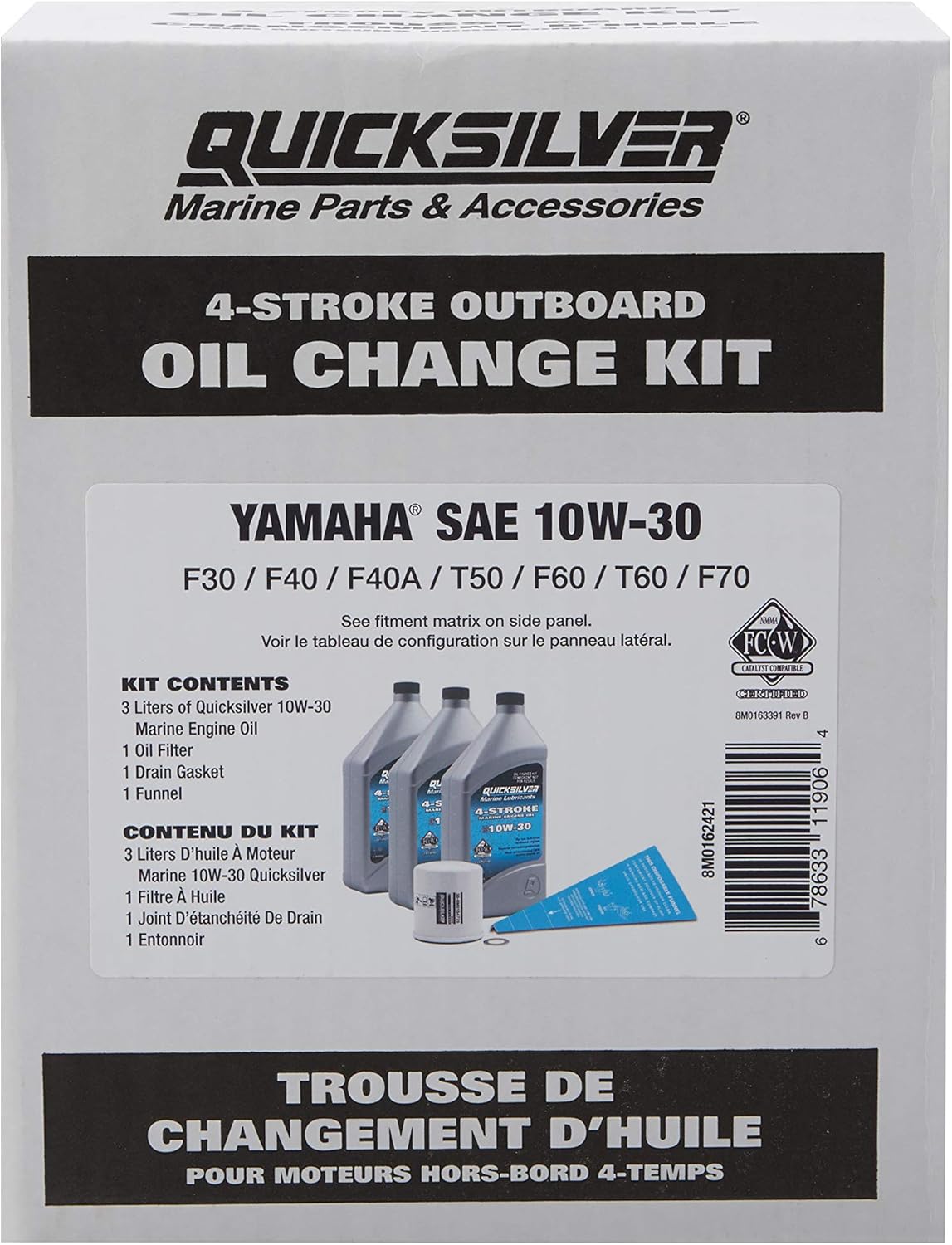 Quicksilver Oil Change Kit - Yamaha Outboard F30-F70 8M0162421