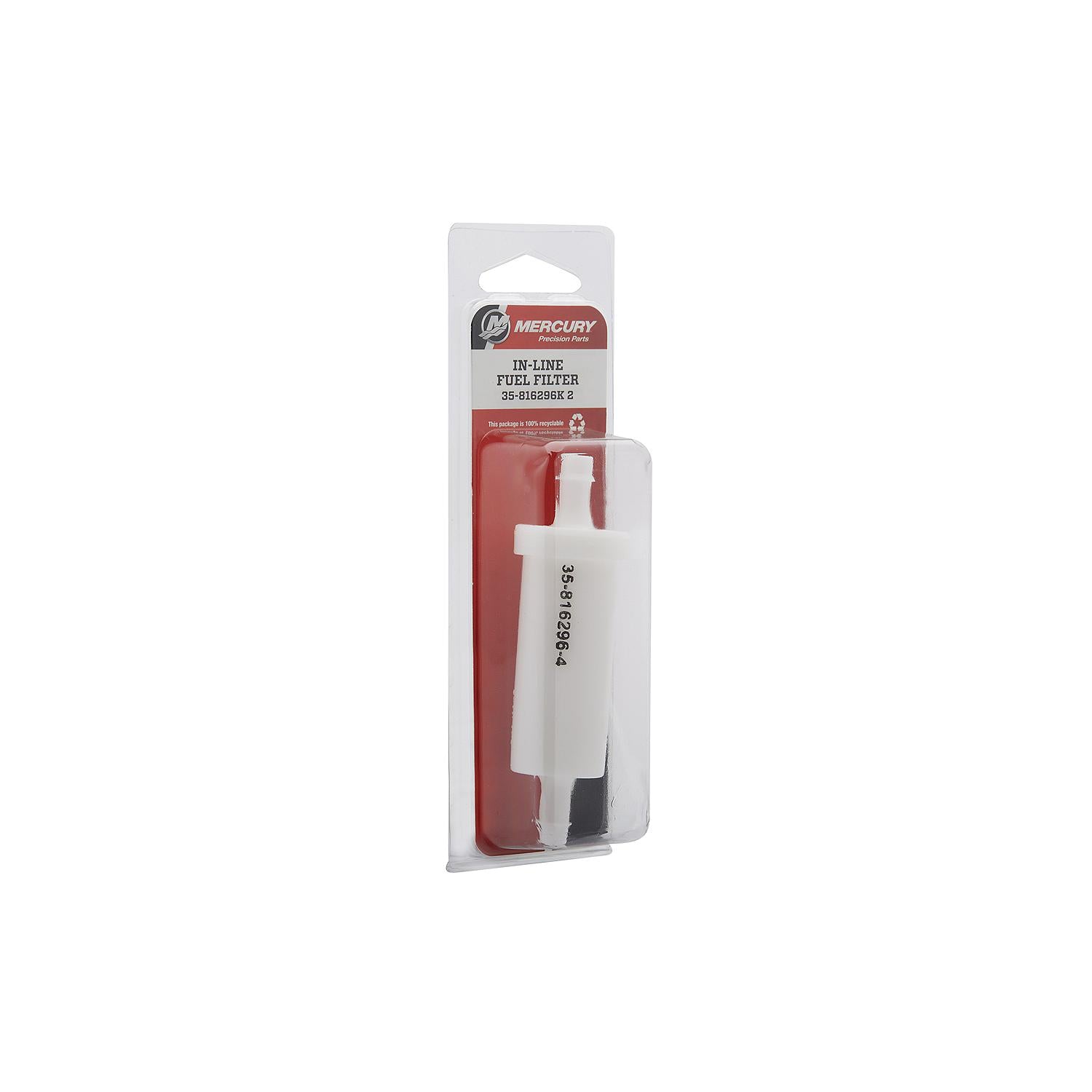 Mercury 816296K2 inline fuel filter for Mercury and Mariner outboards with 5/16-inch fuel line Angle