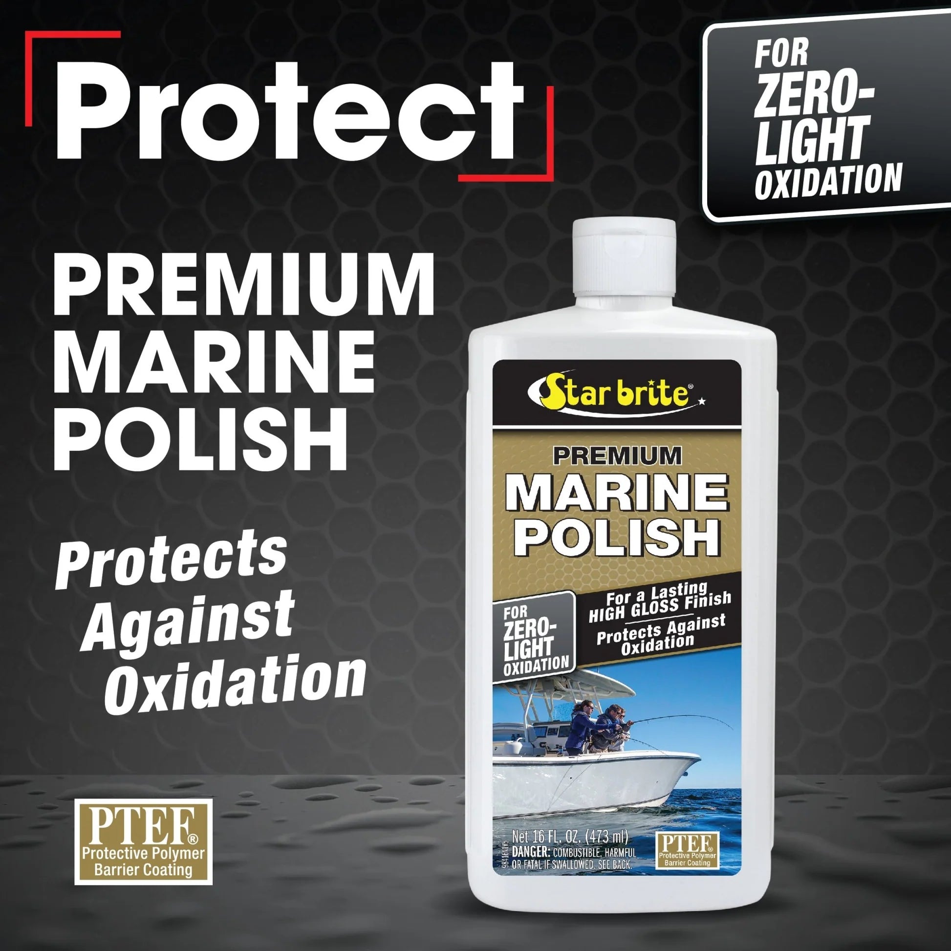 Star Brite 85732 Premium Marine Polish 32oz bottle with PTEF for fiberglass and metal protection premium polish.