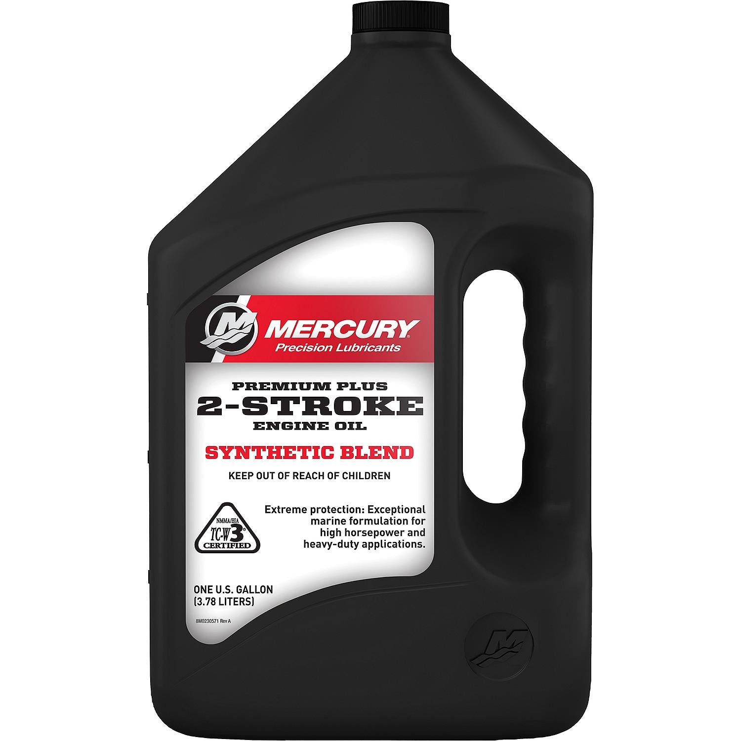 Mercury Premium Plus TC-W3 2-stroke synthetic blend marine engine oil 1 gallon 858027K01