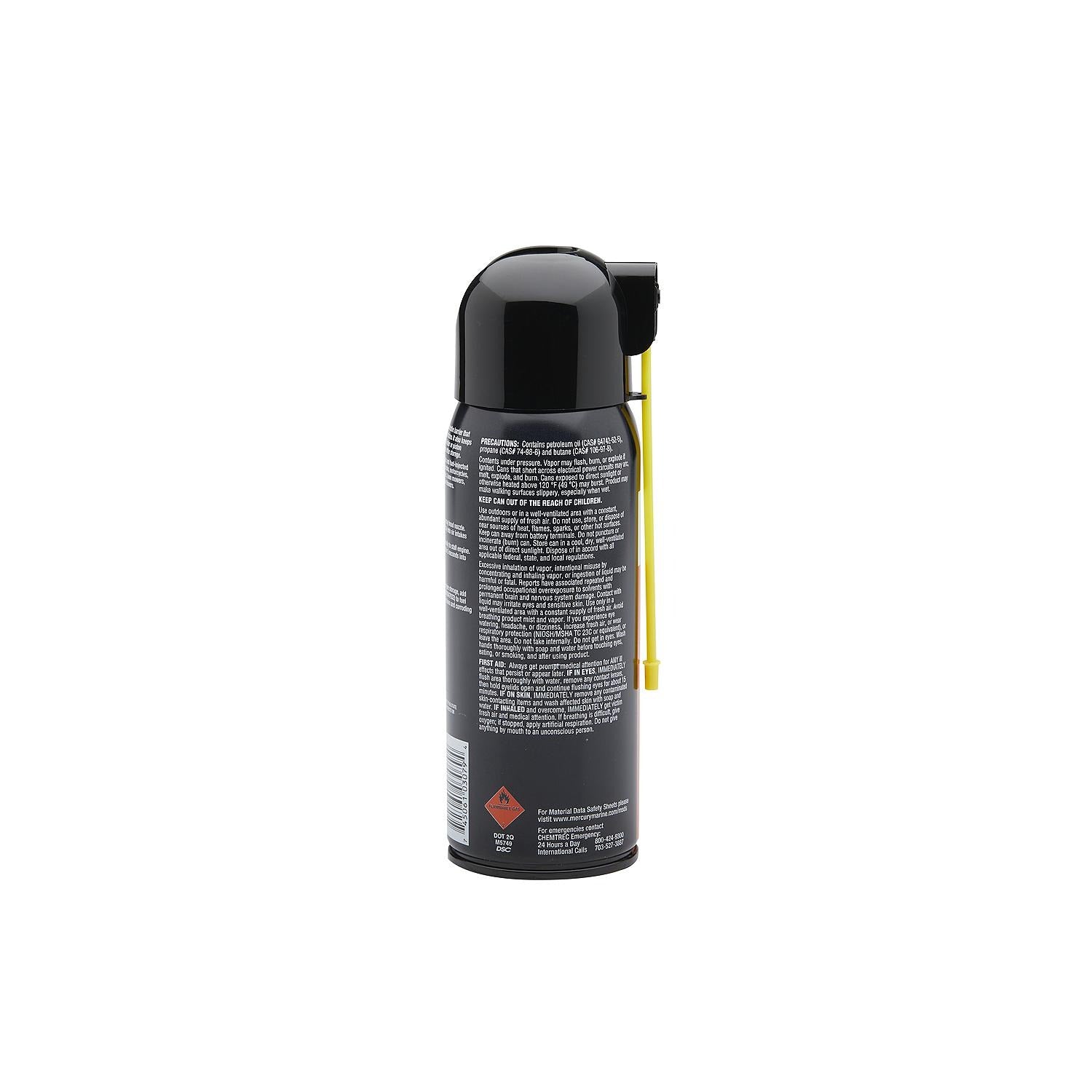Mercury 858081K03 Fog Oil 12 oz spray can for engine storage and corrosion protection Back