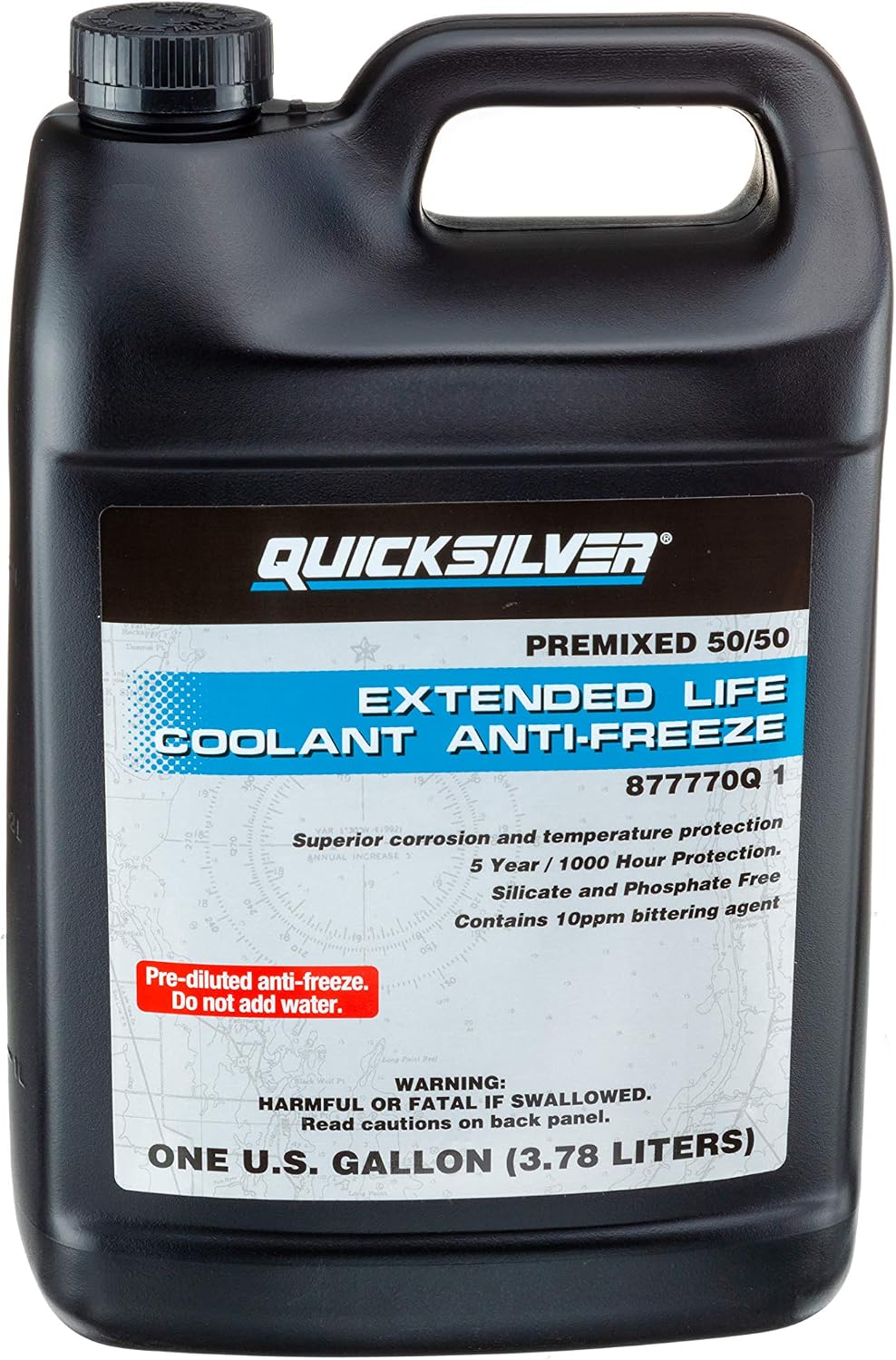 Quicksilver 877770Q1 Extended Life Coolant 50/50 one-gallon jug