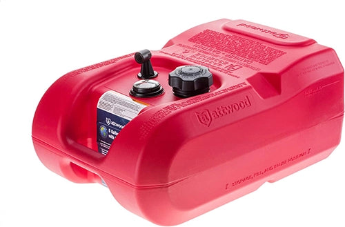 Attwood 8806LPG2 6 gallon EPA CARB portable marine fuel tank with built in fuel gauge