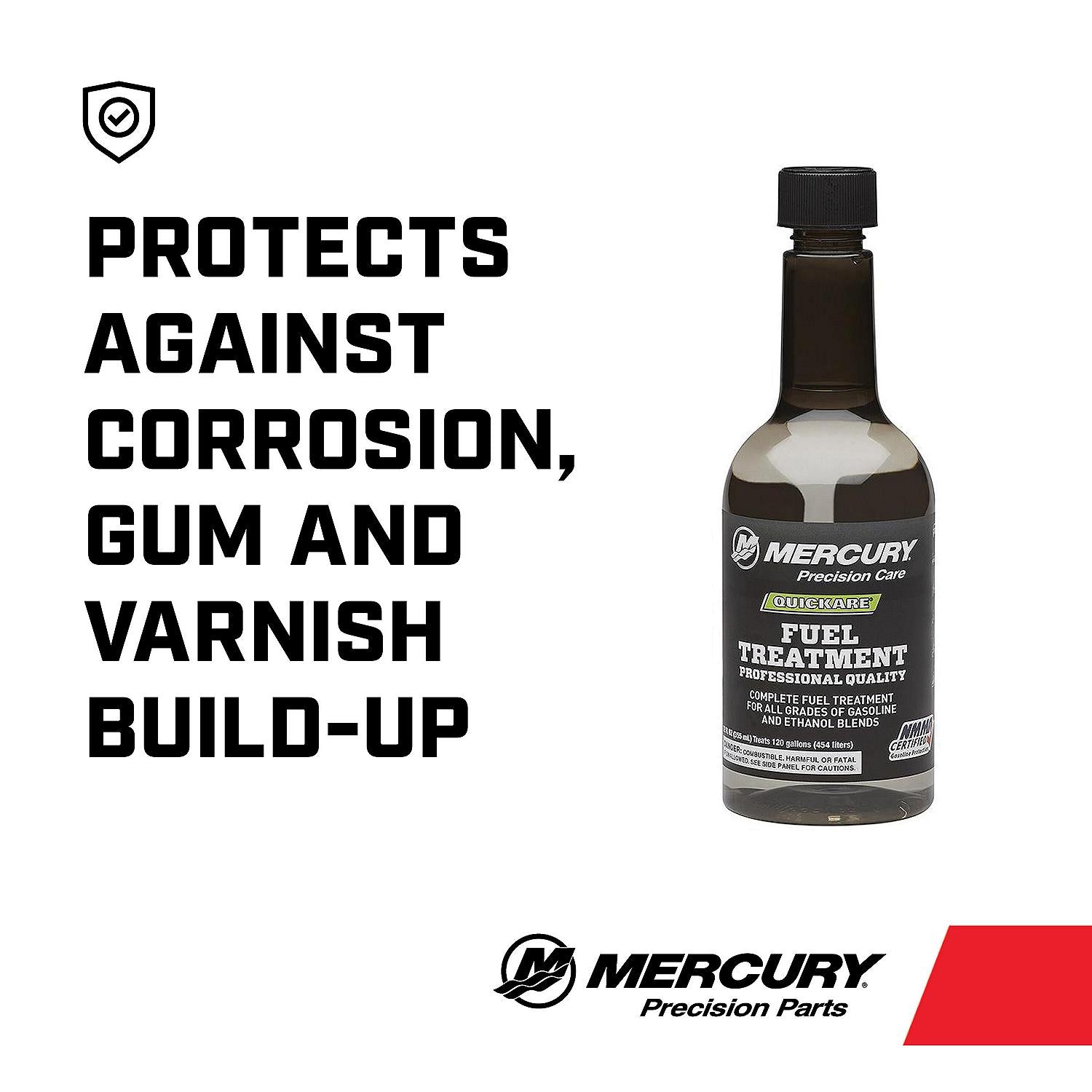 Mercury Quickare fuel treatment additive 12 oz bottle 8M0047930 Protects