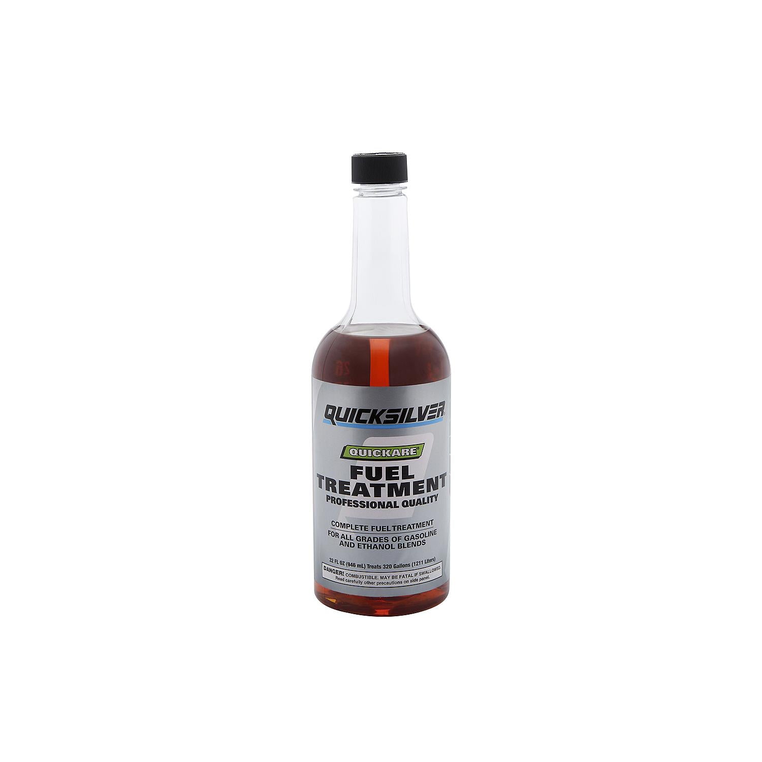 Quicksilver 8M0058680 Quickare 32 ounce fuel treatment additive for 2-cycle and 4-cycle gasoline engines