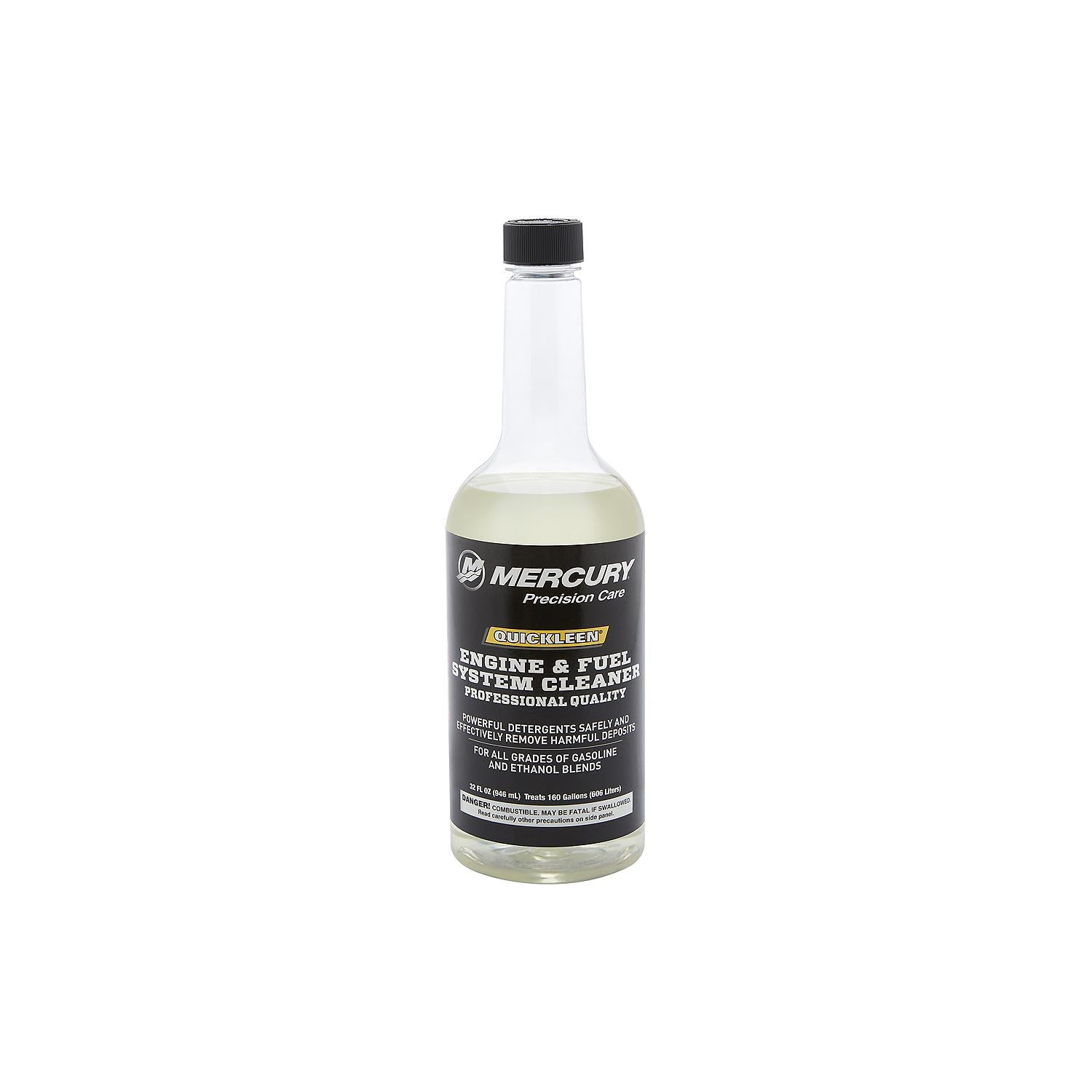 Mercury Precision 8M0058691 Quickleen 32 oz engine and fuel system cleaner for gasoline engines, carburetors, injectors, and spark plugs front